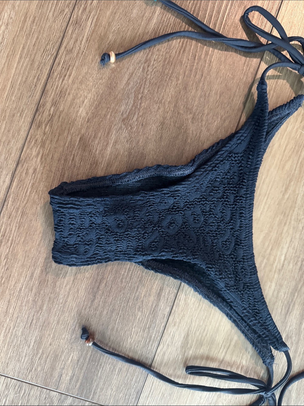 bond-eye Black Crochet Triangle Tie-Side Bikini - Picture 3 of 7